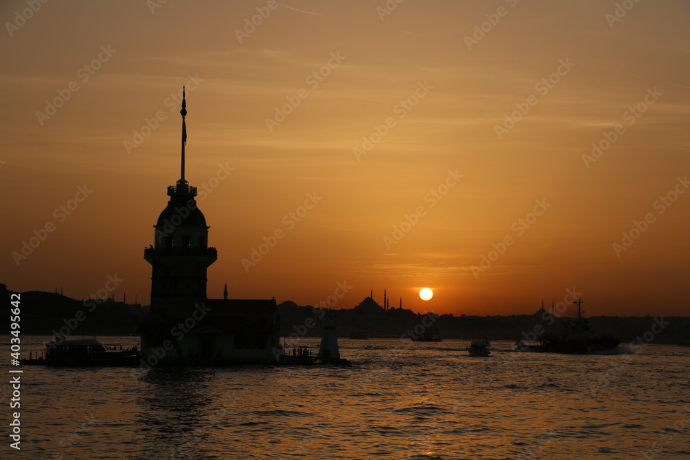 Wonderful Sunset Istanbul Maiden's Tower