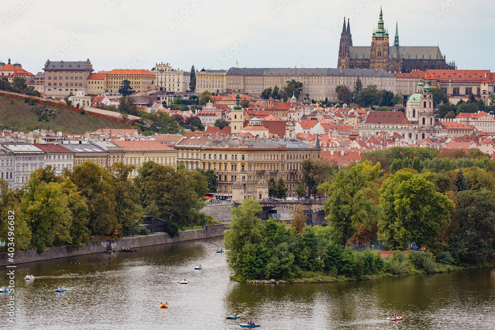 city castle and Charles Bridge, Prague, Czech republic
