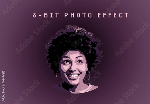 8-Bit Photo Effect Mockup