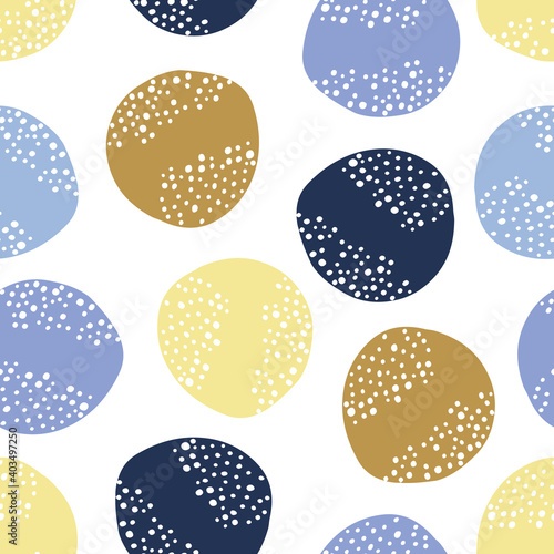 Seamless abstract pattern with geometric shapes. Collage hand drawn style. Trendy pastel colors. Vector illustration.