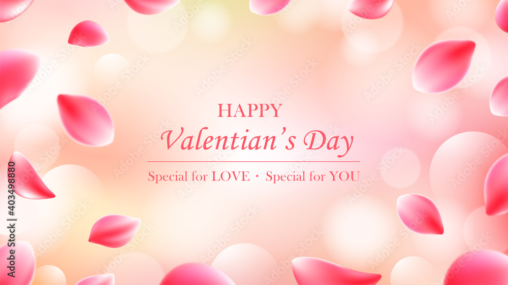 Happy Valentine's day background and light bokeh vector background