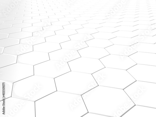 White Geometric Hexagon Abstract Background © VERSUSstudio
