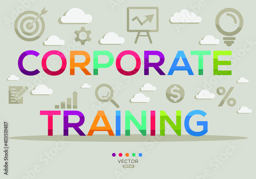 Creative (corporate training) Banner Word with Icons, Vector illustration.
