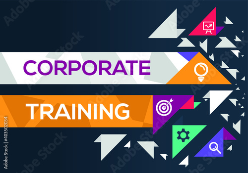 Creative (corporate training) Banner Word with Icons, Vector illustration.
