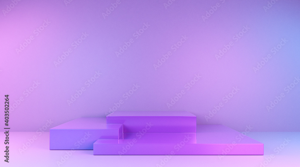 Empty Minimal Platforms. 3D Render Empty Minimal Platforms. 3D Render