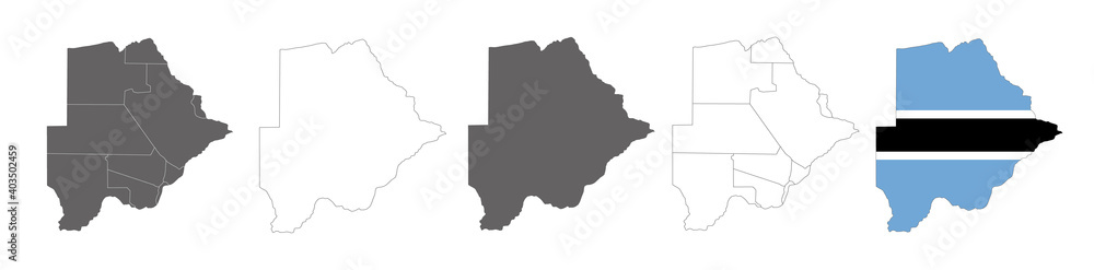 vector map flag of Botswana isolated on white background	
