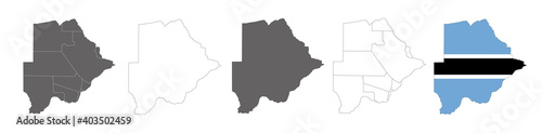 vector map flag of Botswana isolated on white background 