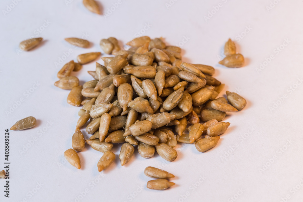 Sunflower Seeds On White Background Sunflower Seeds On White Background
