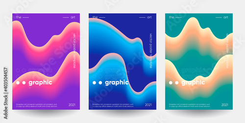 Gradient shapes posters set. Eps10 vector.
