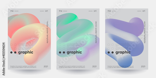 Modern gradient shapes composition. Abstract posters set.