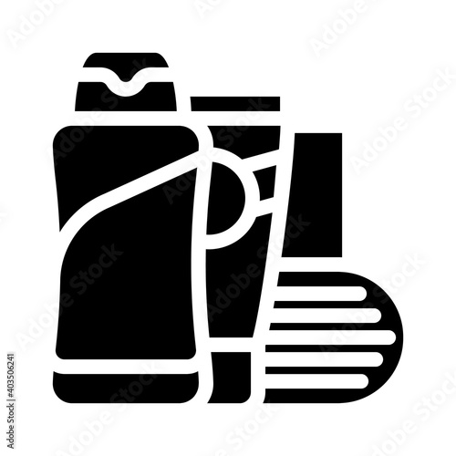 toner and lotion for facial skin glyph icon vector illustration