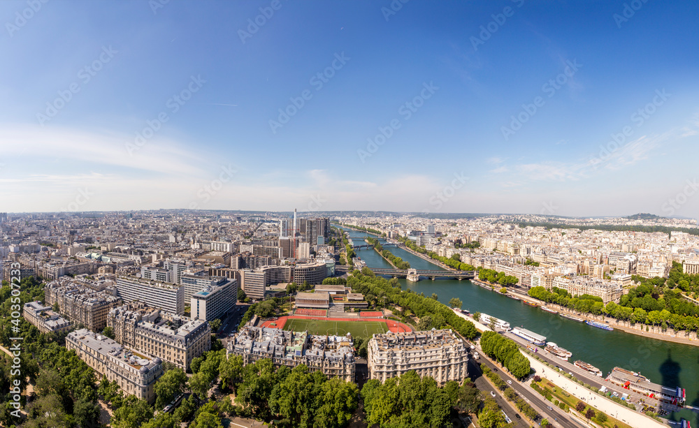 skyline of Paris from Eiffel tower
