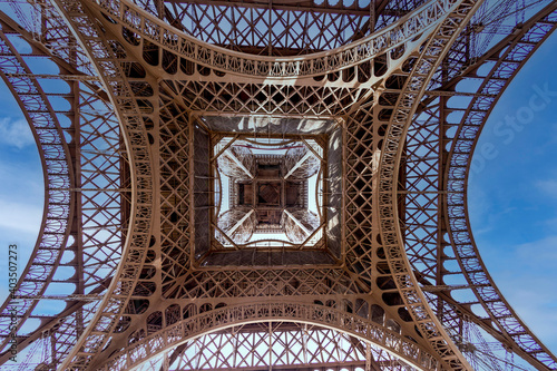  abstract view of details of Eiffel Tower , Paris, France