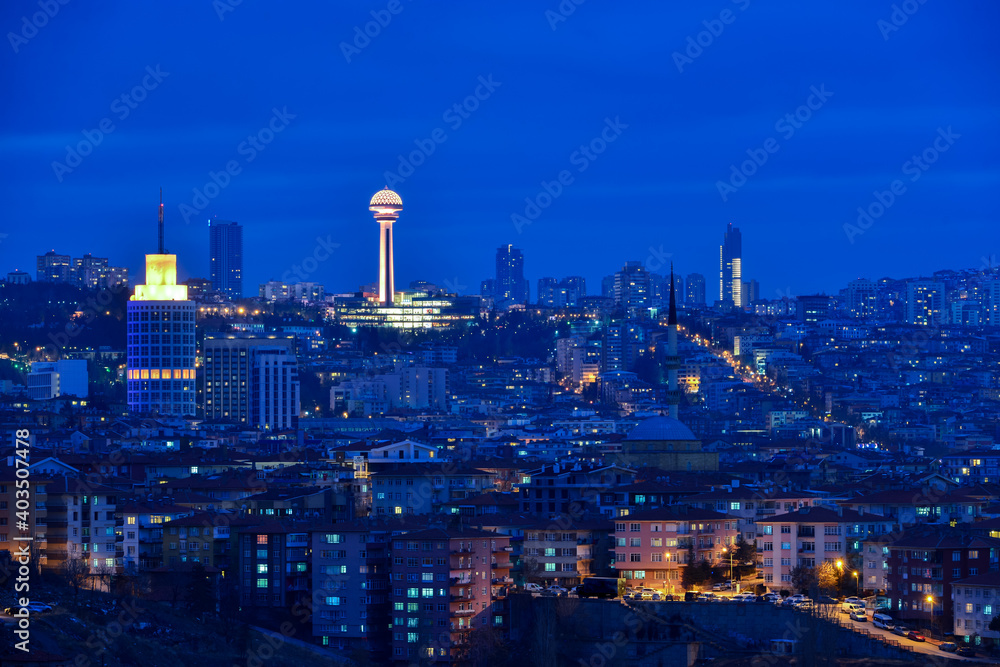 Ankara skyline at night - Ankara, Turkey