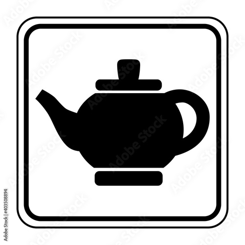 Logo théière. Boissons chaudes.