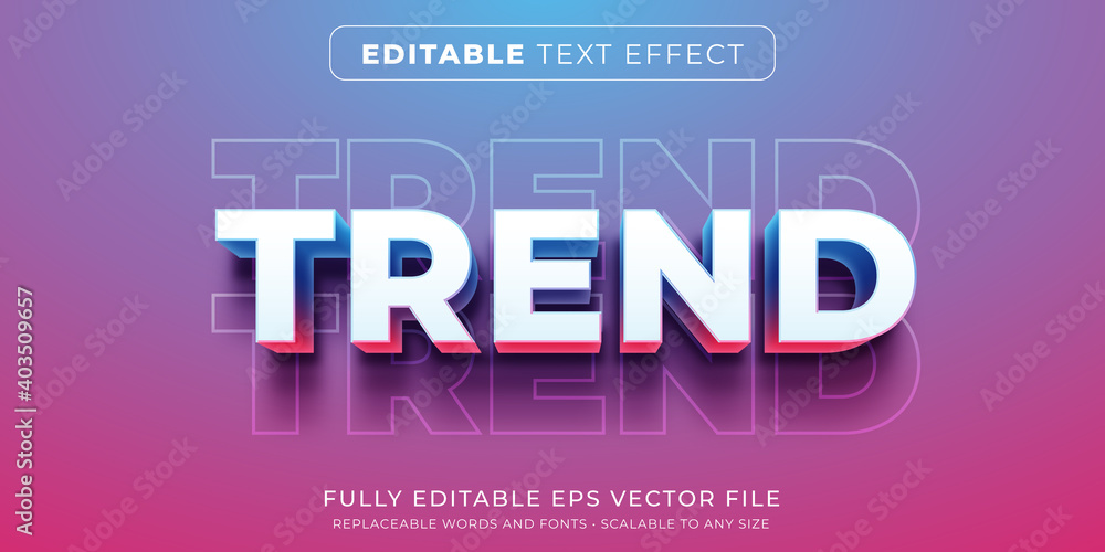 Editable text effect in modern trend style - obrazy, fototapety, plakaty 