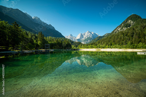 Fototapeta Naklejka Na Ścianę i Meble -  Slovenia mountains landscape  with blue sky