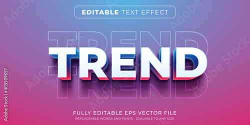 Editable text effect in modern trend style photo