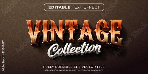 Editable text effect in classic vintage style