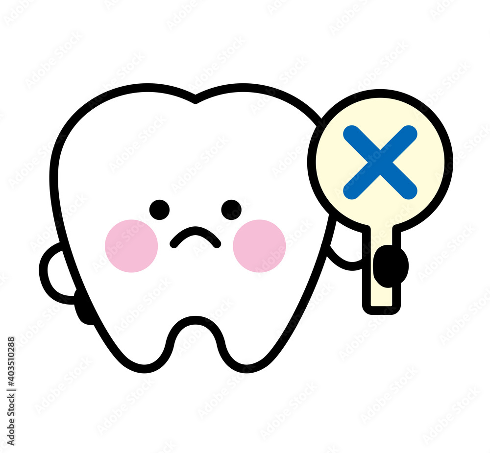 歯 キャラクター バツ Stock Vector Adobe Stock