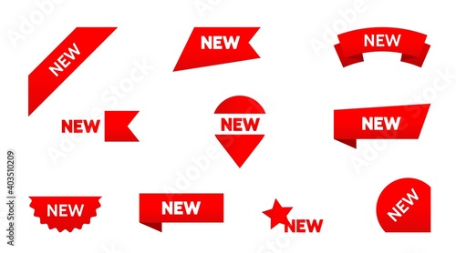 sticker tag new ribbon icon badge label. Vector isolated symbol illustration