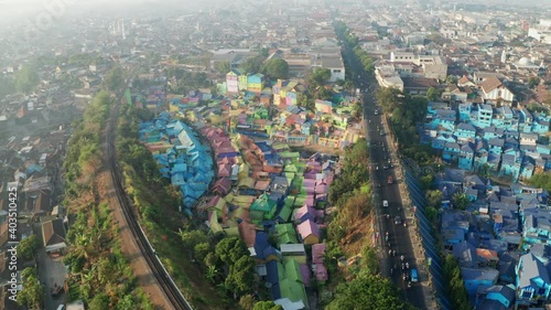 Drone Over Buildings Of Kampung Warna Warni Jodipan photo