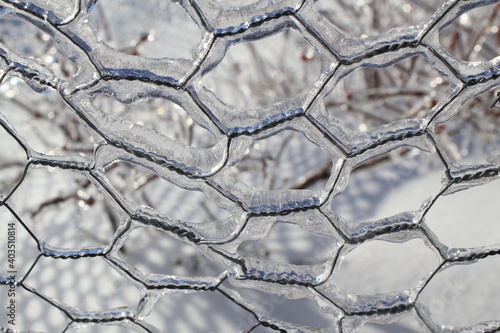 Fencing during an ice storm
