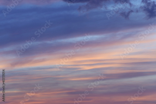 Sky and clouds after sunset twilight sky background.