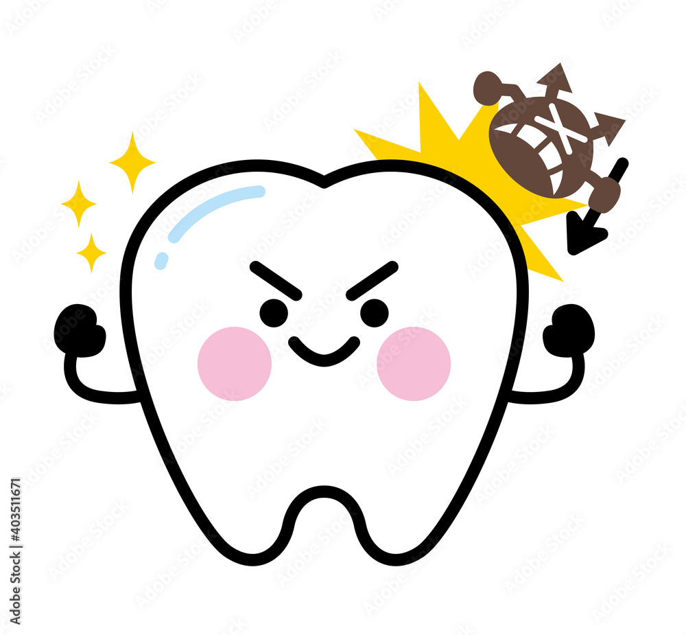 歯 キャラクター 強い歯 Stock ベクター Adobe Stock