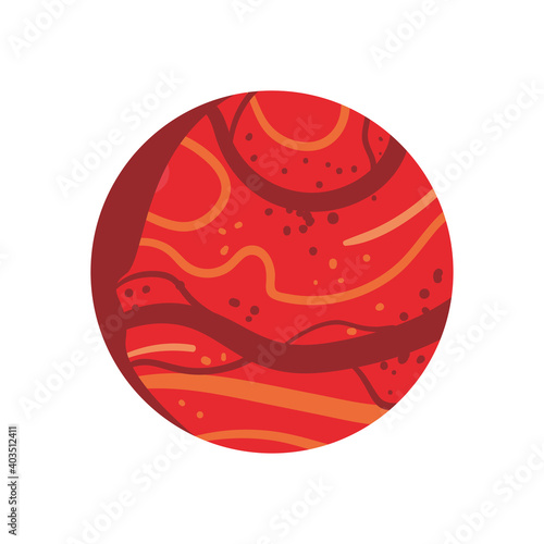 Space red planet icon vector design