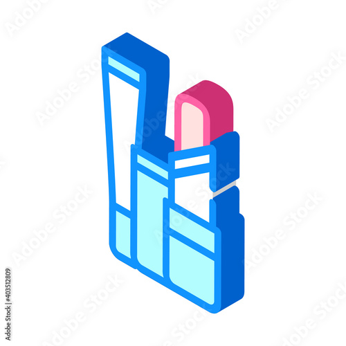 perm and hair straighteners isometric icon vector illustration