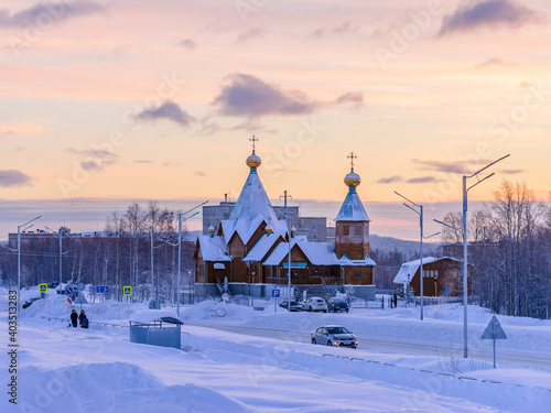 Orthodox Christian Church of the New Martyrs and Confessors of Russia at sunset.