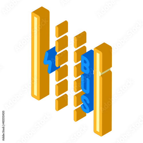 dedicated lane for electric vehicles isometric icon vector illustration