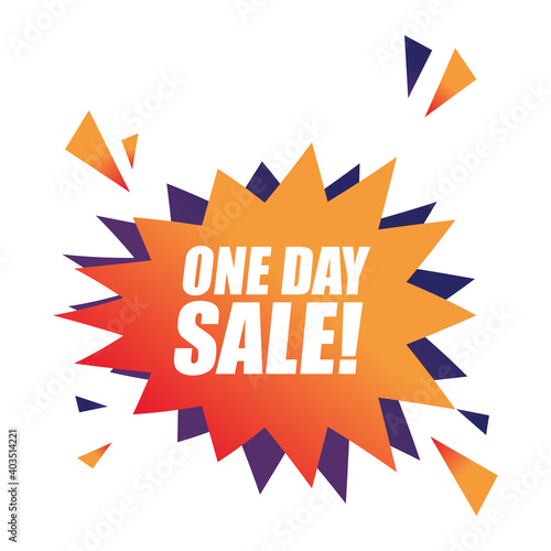 one day sale in explosion bubble vector design