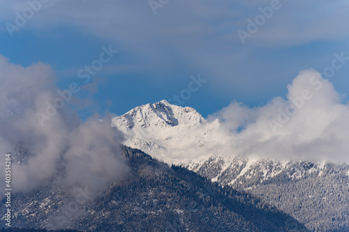 Italy, Trentino, Dermulo - 4 January 2021 - Fantastic Trentino mountains in the winter season
