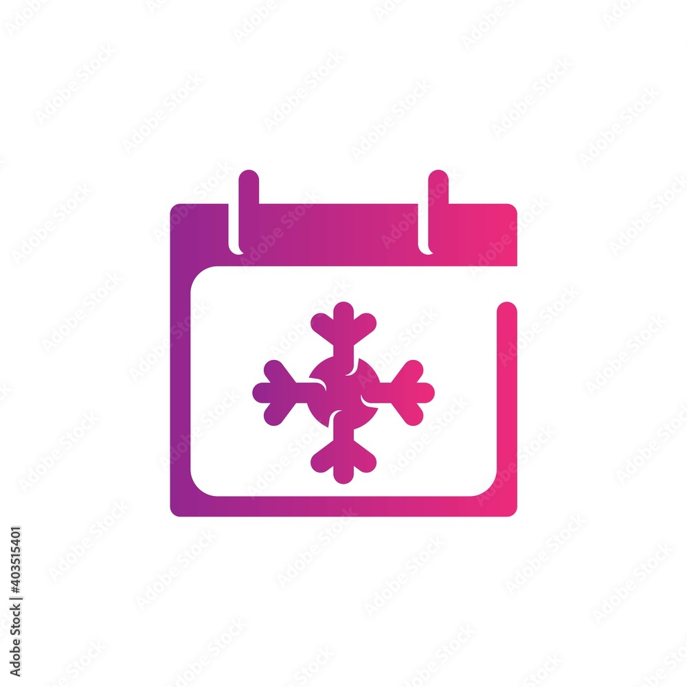 Winter gradient Icon. calendar and date vector illustration on white background Winter gradient Icon. calendar and date vector illustration on white background