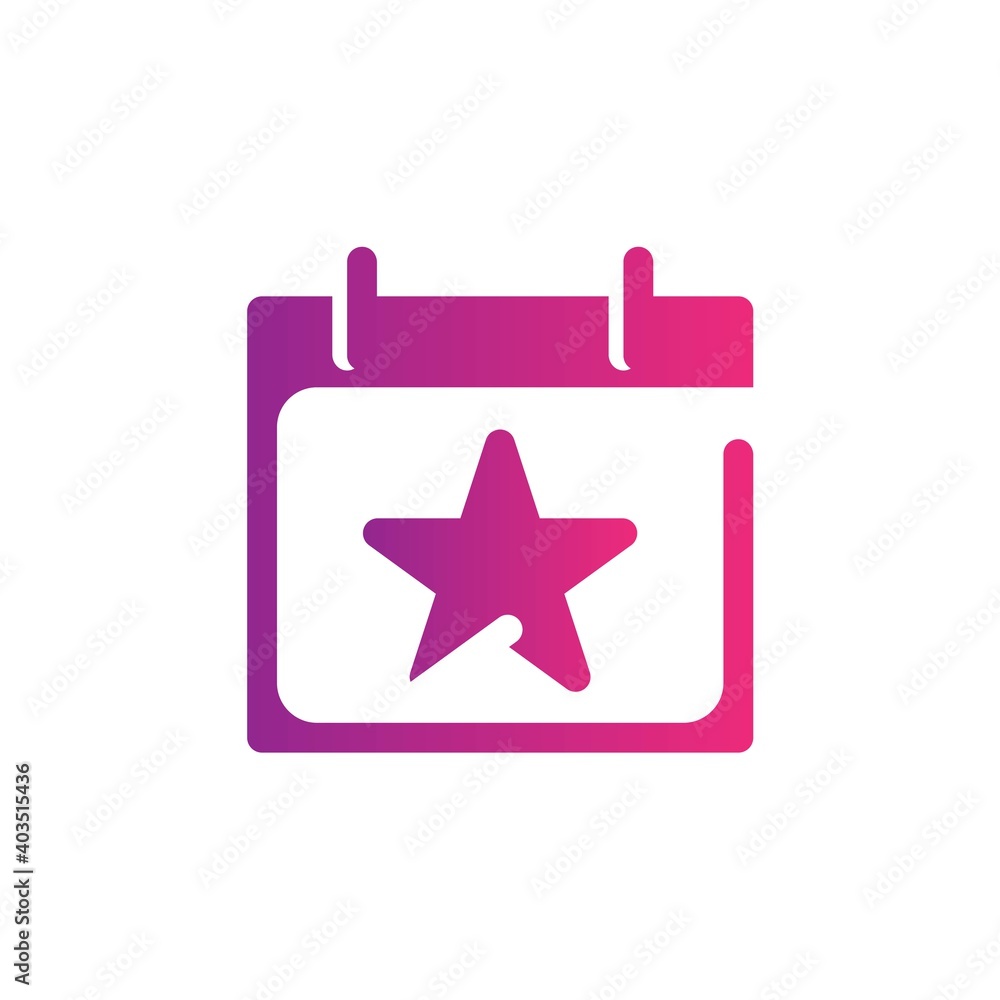 Event gradient Icon. calendar and date vector illustration on white background Event gradient Icon. calendar and date vector illustration on white background