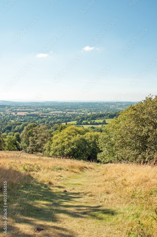 Hiking in the Malvern hills of England.