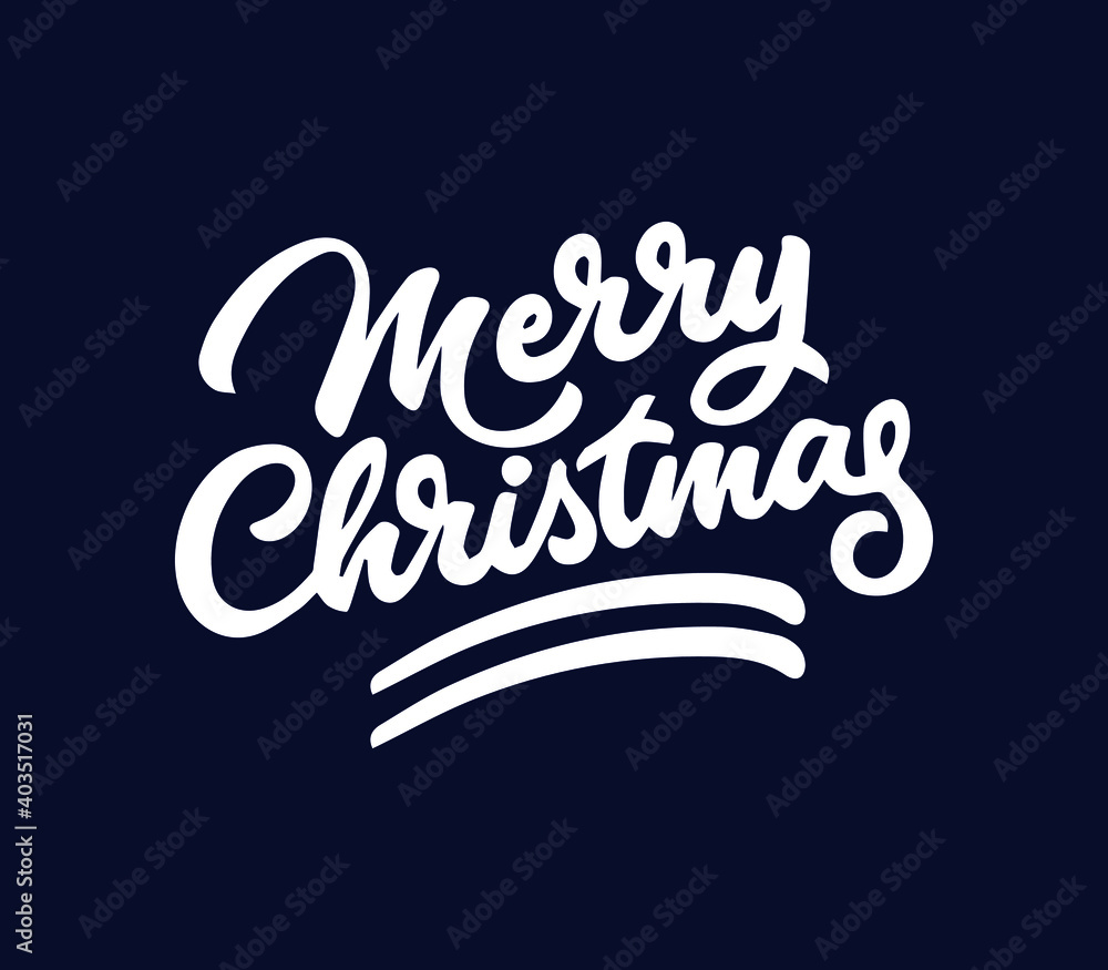 Merry Christmas, xmas badge with handwritten lettering, calligraphy with light background for logo, banners, labels, postcards, invitations, prints, posters, web, presentation. Vector illustration..