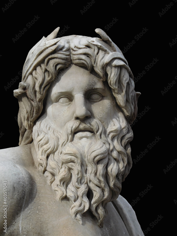 Medieval statue - part of the Trevi Fountain (Italian: Fontana di Trevi) is a fountain in the Trevi district in Rome Medieval statue - part of the Trevi Fountain (Italian: Fontana di Trevi) is a fountain in the Trevi district in Rome