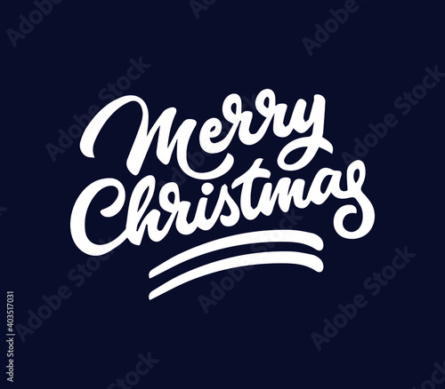 Merry Christmas, xmas badge with handwritten lettering, calligraphy with light background for logo, banners, labels, postcards, invitations, prints, posters, web, presentation. Vector illustration..