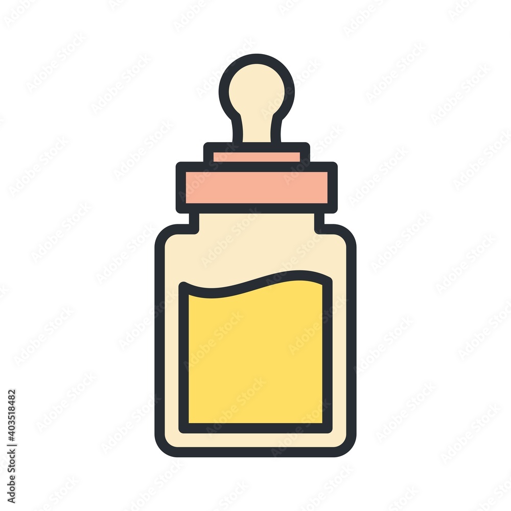 Baby feeding bottle icon in flat design style. Glass meal container for newborn kids. Baby feeding bottle icon in flat design style. Glass meal container for newborn kids.