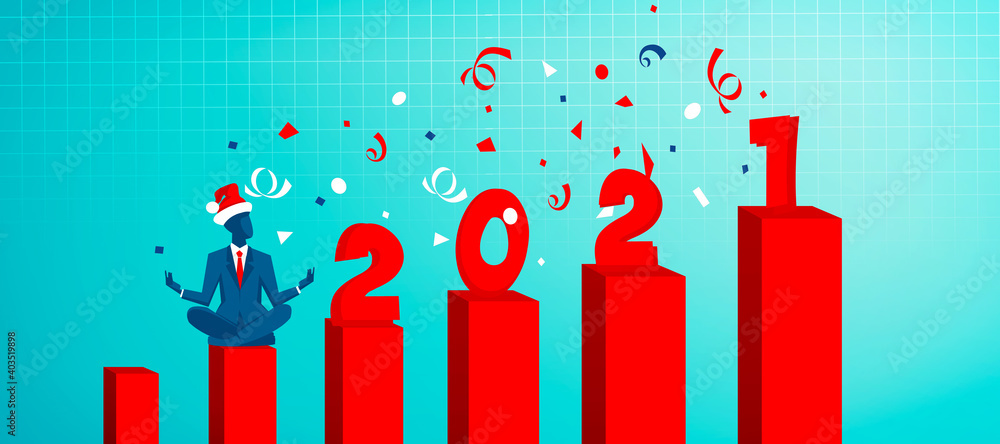 New 2021 growth and development prospects. 3D illustration New 2021 growth and development prospects. 3D illustration