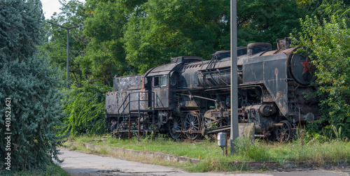 Wallpaper Mural Abandoned Red Star Train Graveyard in Budapest, Urbex Hungary Torontodigital.ca