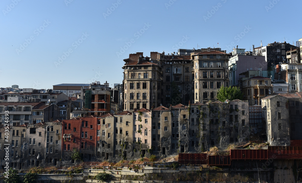 Ancient abandoned apartments of Istanbul in Taksim area