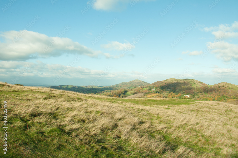 Malvern hills in the summertime of England.