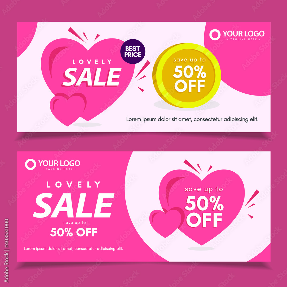 Lovely day sale banners template.
