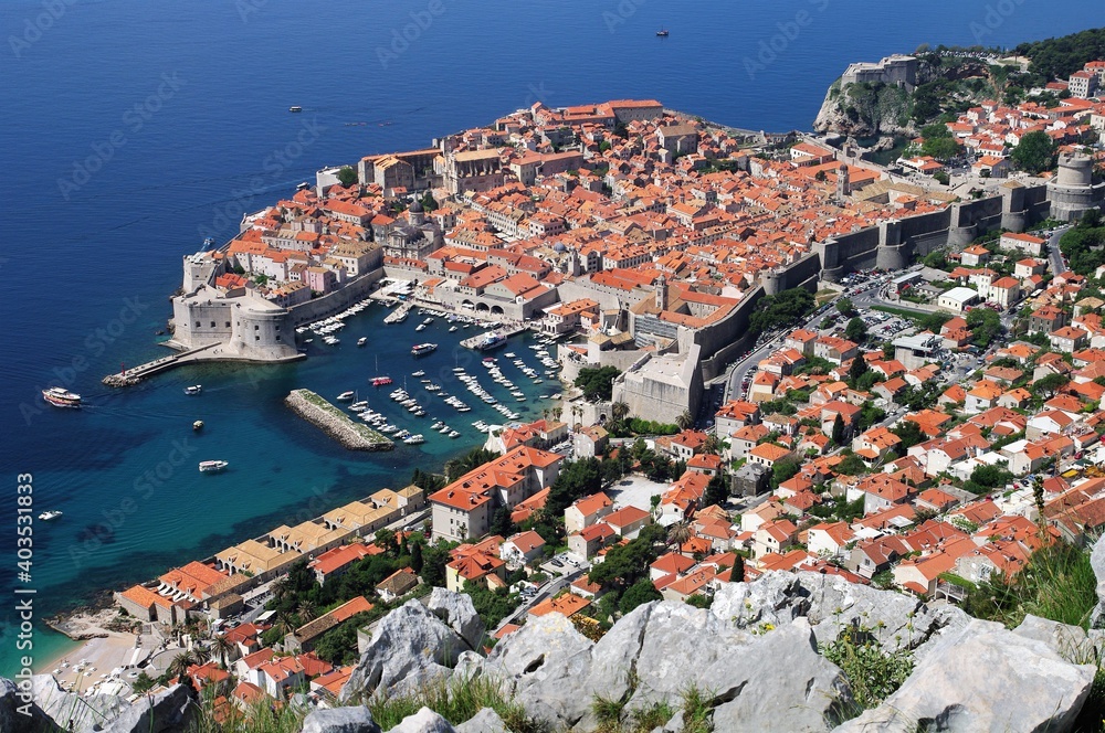 Dubrownik z góry widziany ze szczytu Srd, Chorwacja / Dubrovnik seen from the top of Srd, Croatia