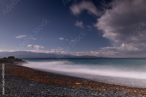 Long exposure of the Mediterranean Sea in Corsica, on a cold winter morning © LaSu