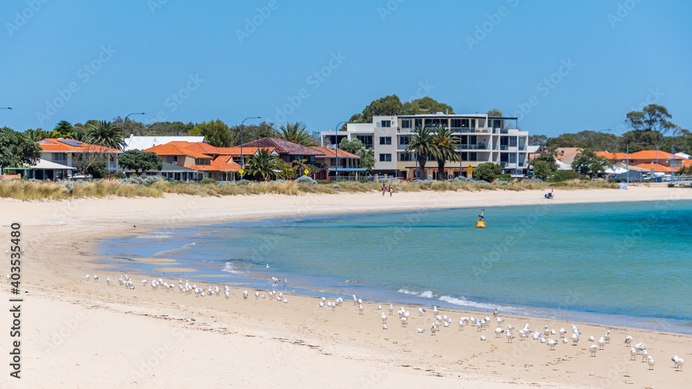 The Rockingham foreshore is a popular holiday destination for locals and tourists.